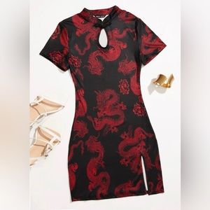 Chinese Dragon Print Dress
